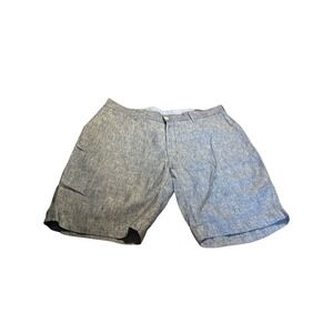 POLO‎ Ralph Lauren Prospect Short Blue Chambray 100% Linen Size 38 Preppy